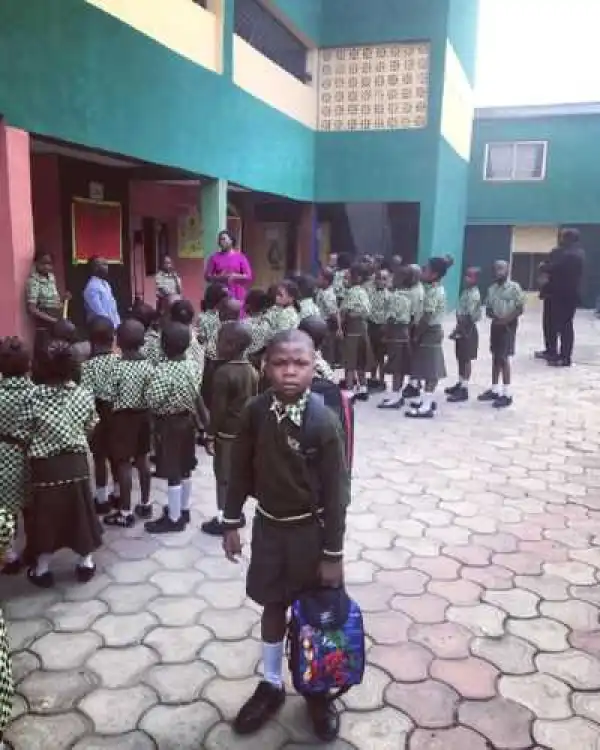LOL?? Little Lagos Boy Who Swore He Wants To Be A Yahoo Boy Starts School (Photo)